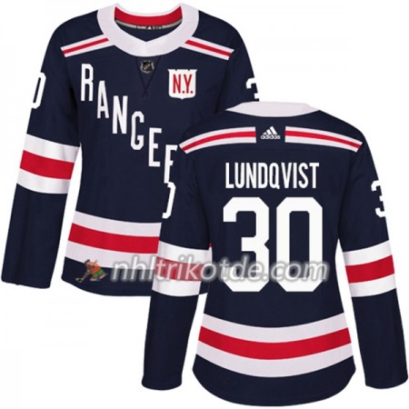 New York Rangers Trikot Henrik Lundqvist 30 Adidas 2017-2018 Navy Blue 2018 Winter Classic Authentic - Dame